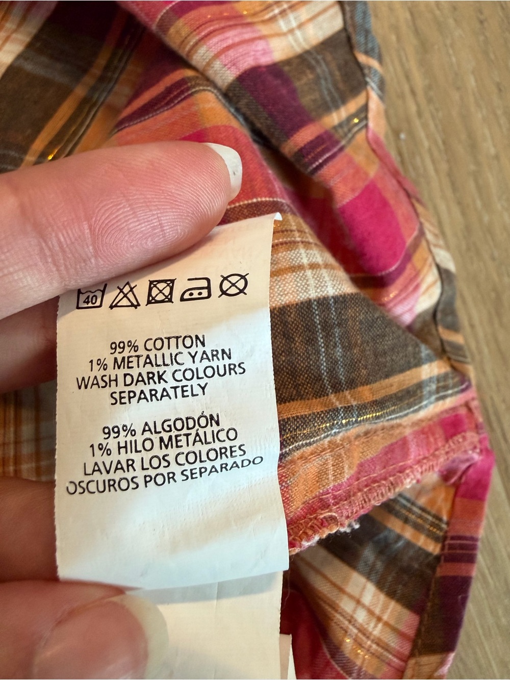 Atmosphere Pink Plaid Button-Down Shirt size small cotton - Picture 7 of 14